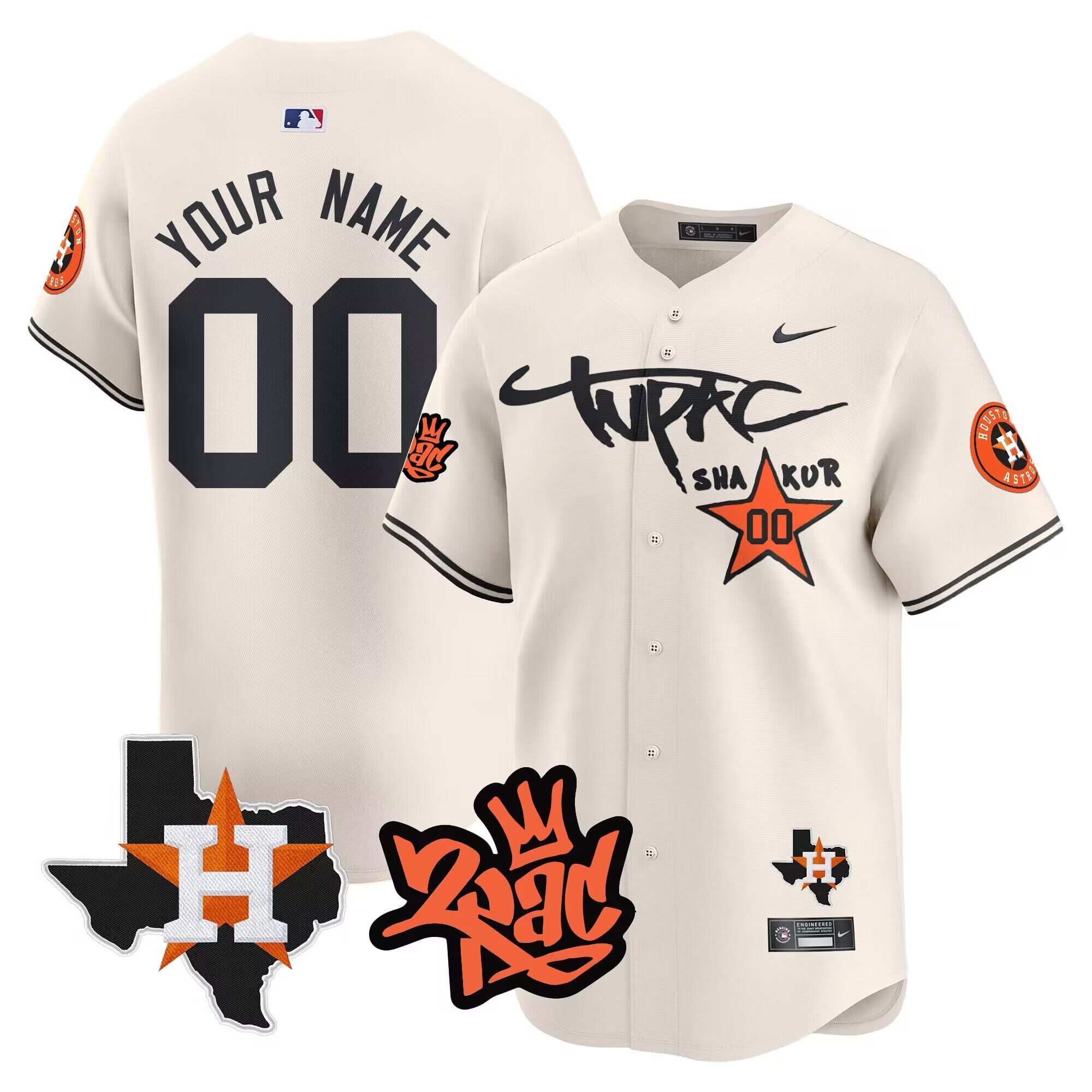 Men 2024 MLB Houston Astros Custom cream stitched jerseys->new york yankees->MLB Jersey